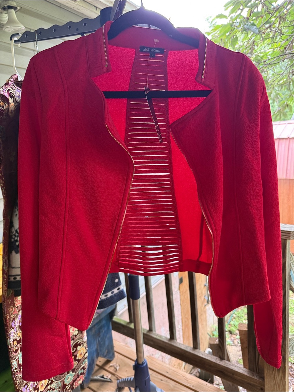 NWT Michael’s Women’s Large Open-Front Jacket zipper accents slits on back
